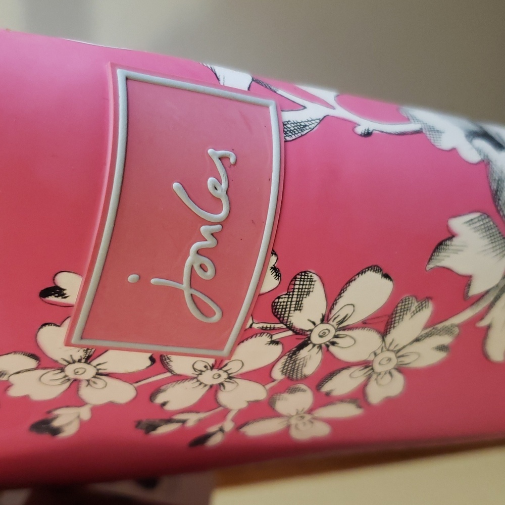 Joules Womans Pink W/ White Floral Print Rain Boots - Picture 7 of 11